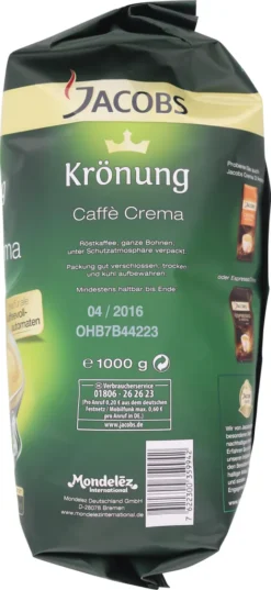 Jacobs Krönung Crema | Ganze Bohne | 1000g -Kaffeegenuss Verkaufsgeschäft e8be5de50d1124cb66006c0bb1e2cea2