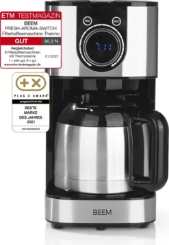 BEEM FRESH-AROMA-SWITCH Filterkaffeemaschine - Thermo Edelstahl 1 L Thermoskanne Bedienrad 24h-Timer 800 W Für 4-8 Tassen Kaffeemaschine Timer -Kaffeegenuss Verkaufsgeschäft e8f5ed38f21a1145dd5ffb5db57759d6