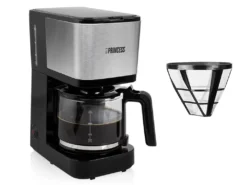 Princess Kaffeemaschine Edelstahl Set Mit Glaskanne Für 12 Tassen & 2x Permanentfilter