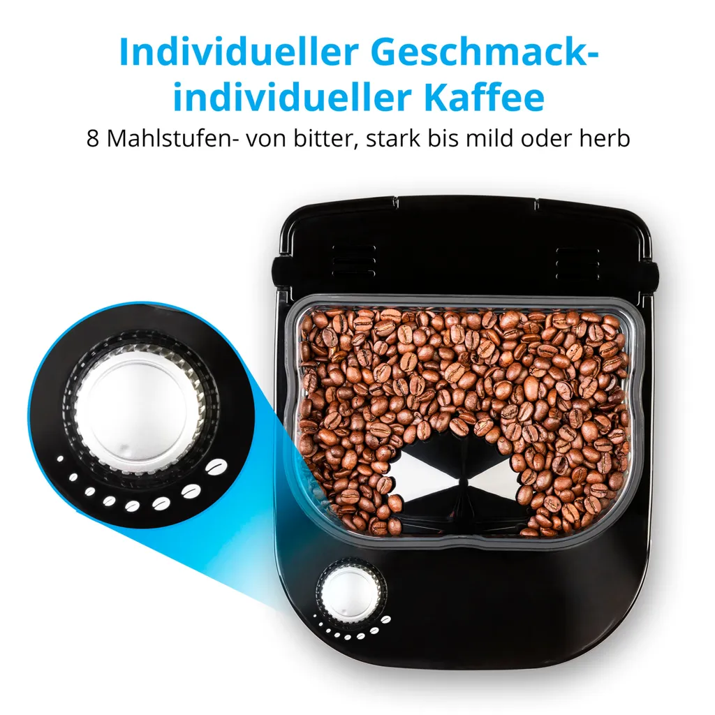 MEDION Kaffeemaschine Mit Mahlwerk Und Thermoskanne (Timer, 1 Liter, 900 Watt, Kaffeebohnenmahlwerk, 8 Mahlstufen, LED Display, Tropf Stopp, Isolierkanne, MD19777) 3 MEDION Kaffeemaschine Mit Mahlwerk Und Thermoskanne (Timer, 1 Liter, 900 Watt, Kaffeebohnenmahlwerk, 8 Mahlstufen, LED Display, Tropf Stopp, Isolierkanne, MD19777) – Bild 3