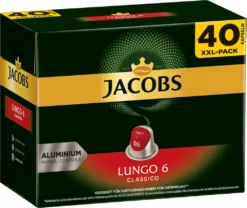 Jacobs Lungo 6 Classico XXL-Pack | 40 Nespresso® Komp. Kapseln -Kaffeegenuss Verkaufsgeschäft f7687533dd9c00645078d7e74d0129e7