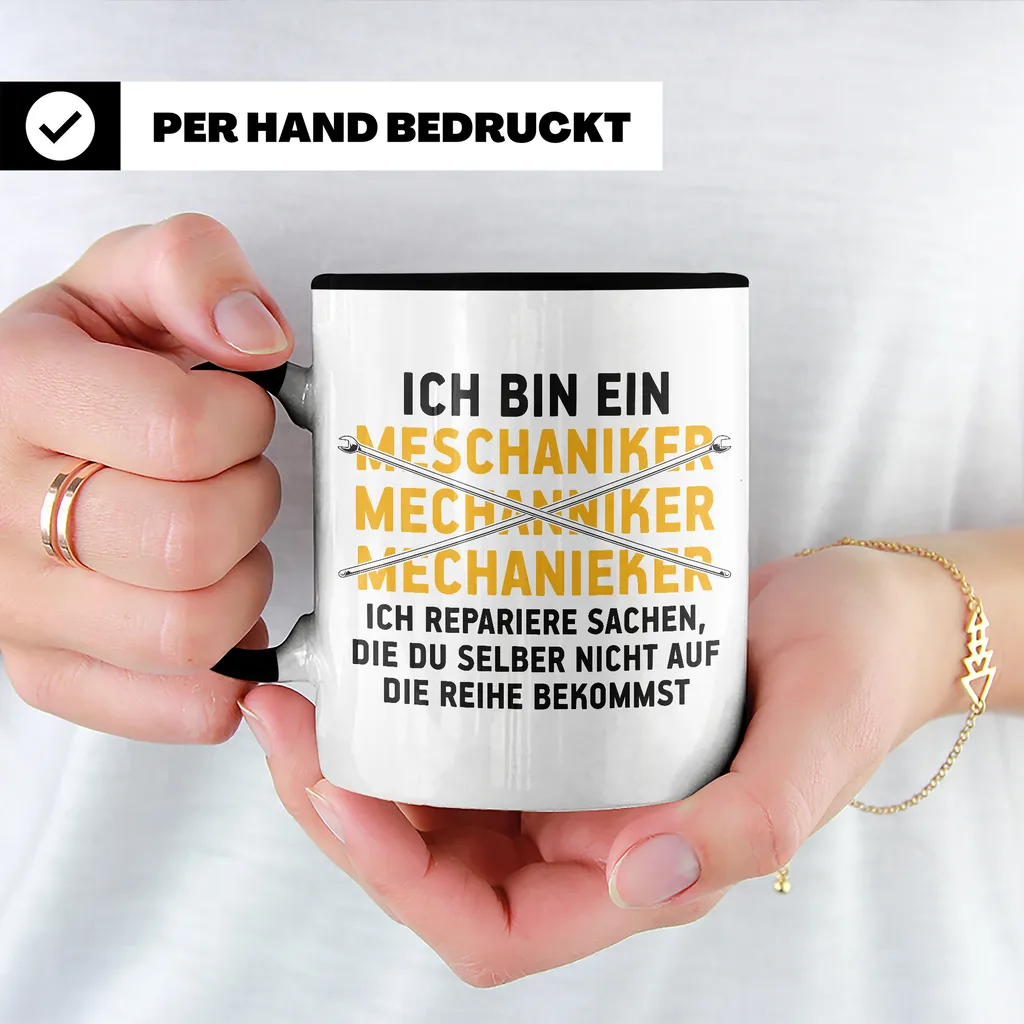 Lustige Tasse Automechaniker KFZ Mechaniker Geschenk Mechatroniker Werkstatt Tasse (Schwarz) 5 Lustige Tasse Automechaniker KFZ Mechaniker Geschenk Mechatroniker Werkstatt Tasse (Schwarz) – Bild 5