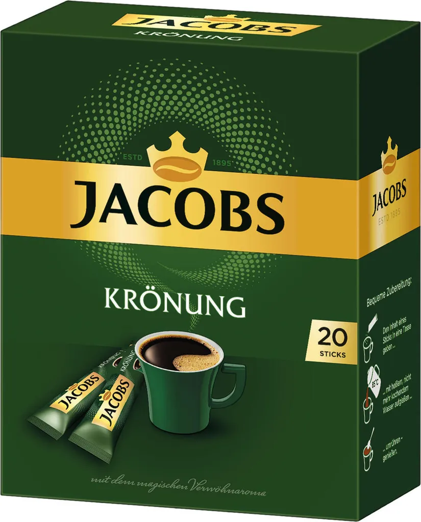 JACOBS Krönung Löslicher Kaffee 8 X 20 Getränke Sticks Instantkaffee 3 JACOBS Krönung Löslicher Kaffee 8 X 20 Getränke Sticks Instantkaffee – Bild 3