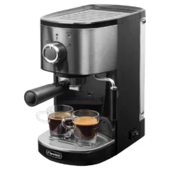Bestron Espressomaschine Für 2 Tassen, Kolbenmaschine Mit Schwenkbarer Dampfdüse, Inkl. Integriertem Tassenwärmer, Herausnehmbarem Wassertank & 15 Bar Pumpendruck, 1.450 Watt, Farbe: Silber -Kaffeegenuss Verkaufsgeschäft fcf370582eea7294c2ec979f69503bdc